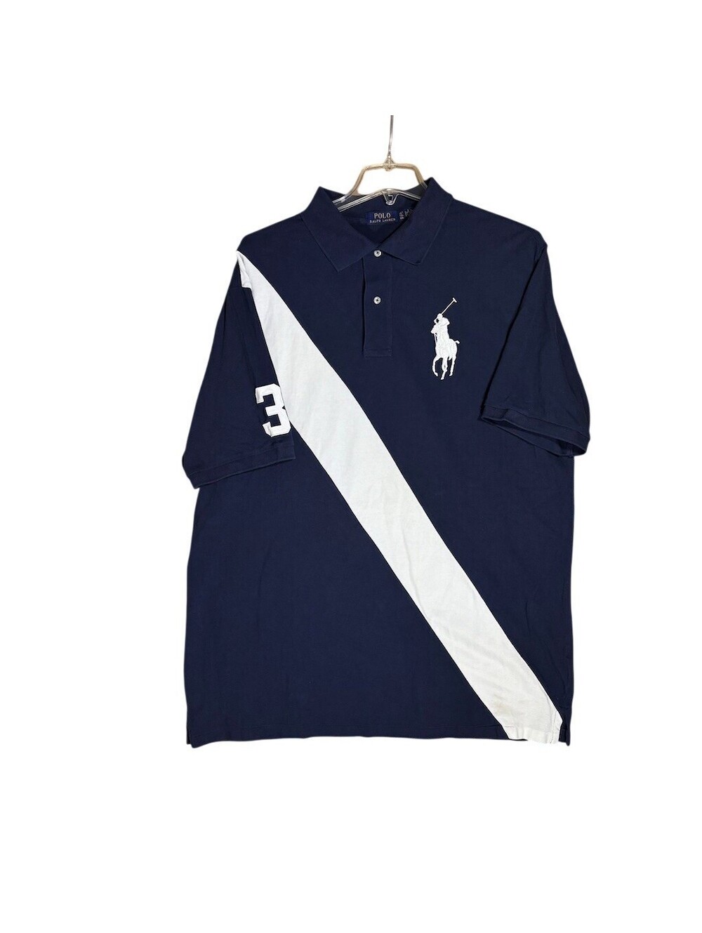 Polo Ralph Lauren Big Pony Polo Shirt Men's XLT Blue Colorblock Stripe #3